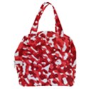 Red and White Camouflage Pattern Boxy Hand Bag View1