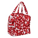 Red and White Camouflage Pattern Boxy Hand Bag View3