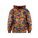 Blue and Orange Camouflage Pattern Kids  Pullover Hoodie View1