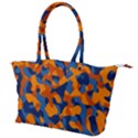 Blue and Orange Camouflage Pattern Canvas Shoulder Bag View1