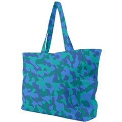 Blue Turquoise Teal Camouflage Pattern Simple Shoulder Bag by SpinnyChairDesigns