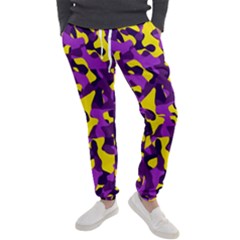 Purple And Yellow Camouflage Pattern Men s Jogger Sweatpants by SpinnyChairDesigns