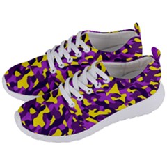 Purple And Yellow Camouflage Pattern Men s Lightweight Sports Shoes