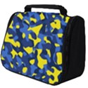 Blue and Yellow Camouflage Pattern Full Print Travel Pouch (Big) View1