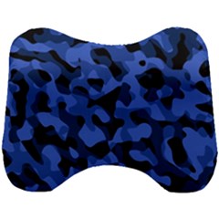 Black And Blue Camouflage Pattern Head Support Cushion by SpinnyChairDesigns