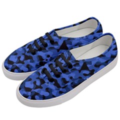 Black And Blue Camouflage Pattern Women s Classic Low Top Sneakers by SpinnyChairDesigns