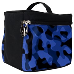 Black And Blue Camouflage Pattern Make Up Travel Bag (big)