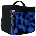 Black and Blue Camouflage Pattern Make Up Travel Bag (Big) View1