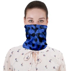 Black And Blue Camouflage Pattern Face Covering Bandana (adult) by SpinnyChairDesigns