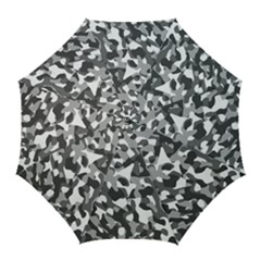 Grey And White Camouflage Pattern Golf Umbrellas by SpinnyChairDesigns