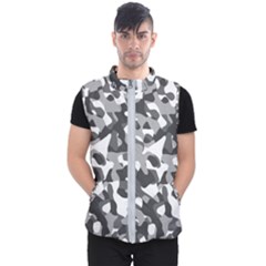 Grey And White Camouflage Pattern Men s Puffer Vest by SpinnyChairDesigns