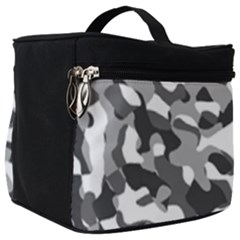 Grey And White Camouflage Pattern Make Up Travel Bag (big)