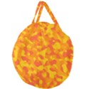 Orange and Yellow Camouflage Pattern Giant Round Zipper Tote View1