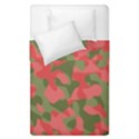 Pink and Green Camouflage Pattern Duvet Cover Double Side (Single Size) View1