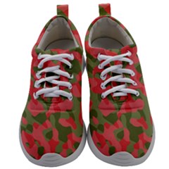 Pink And Green Camouflage Pattern Mens Athletic Shoes by SpinnyChairDesigns