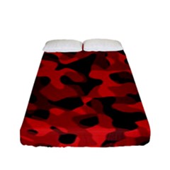 Red And Black Camouflage Pattern Fitted Sheet (full/ Double Size) by SpinnyChairDesigns