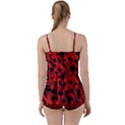 Red and Black Camouflage Pattern Babydoll Tankini Set View2