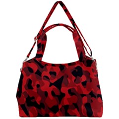 Red And Black Camouflage Pattern Double Compartment Shoulder Bag by SpinnyChairDesigns