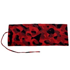 Red And Black Camouflage Pattern Roll Up Canvas Pencil Holder (s) by SpinnyChairDesigns