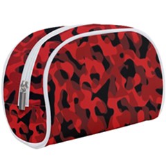 Red And Black Camouflage Pattern Makeup Case (large) by SpinnyChairDesigns