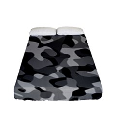 Grey And Black Camouflage Pattern Fitted Sheet (full/ Double Size) by SpinnyChairDesigns