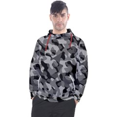 Grey And Black Camouflage Pattern Men s Pullover Hoodie by SpinnyChairDesigns