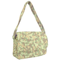Light Green Brown Yellow Camouflage Pattern Courier Bag by SpinnyChairDesigns