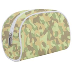 Light Green Brown Yellow Camouflage Pattern Makeup Case (medium) by SpinnyChairDesigns