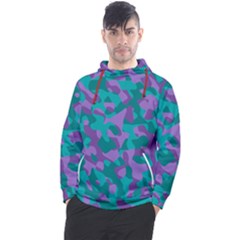 Purple And Teal Camouflage Pattern Men s Pullover Hoodie by SpinnyChairDesigns