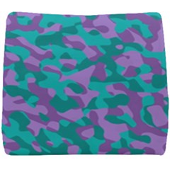 Purple And Teal Camouflage Pattern Seat Cushion by SpinnyChairDesigns