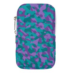 Purple And Teal Camouflage Pattern Waist Pouch (small) by SpinnyChairDesigns
