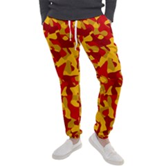 Red And Yellow Camouflage Pattern Men s Jogger Sweatpants by SpinnyChairDesigns