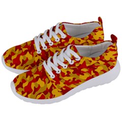 Red And Yellow Camouflage Pattern Men s Lightweight Sports Shoes