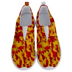 Red And Yellow Camouflage Pattern No Lace Lightweight Shoes