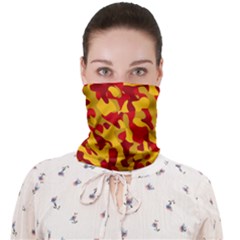 Red And Yellow Camouflage Pattern Face Covering Bandana (adult) by SpinnyChairDesigns