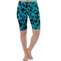 Black and Teal Camouflage Pattern Cropped Leggings  View1