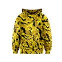 Black and Yellow Camouflage Pattern Kids  Pullover Hoodie View1