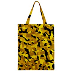 Black And Yellow Camouflage Pattern Zipper Classic Tote Bag by SpinnyChairDesigns