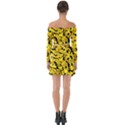 Black and Yellow Camouflage Pattern Off Shoulder Top with Skirt Set View2