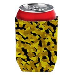 Black And Yellow Camouflage Pattern Can Holder by SpinnyChairDesigns