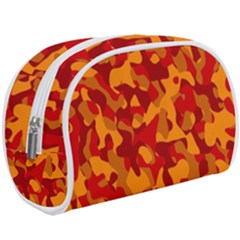 Red And Orange Camouflage Pattern Makeup Case (large) by SpinnyChairDesigns