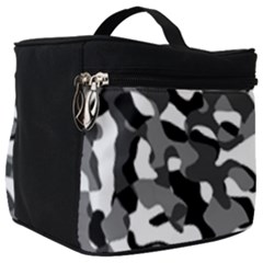Black And White Camouflage Pattern Make Up Travel Bag (big) by SpinnyChairDesigns