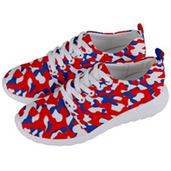 Red White Blue Camouflage Pattern Men s Lightweight Sports Shoes by SpinnyChairDesigns