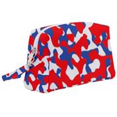 Red White Blue Camouflage Pattern Wristlet Pouch Bag (large) by SpinnyChairDesigns