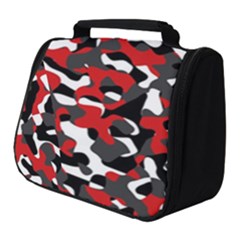 Black Red White Camouflage Pattern Full Print Travel Pouch (small) by SpinnyChairDesigns