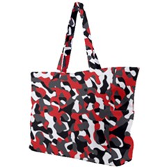 Black Red White Camouflage Pattern Simple Shoulder Bag by SpinnyChairDesigns