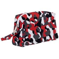 Black Red White Camouflage Pattern Wristlet Pouch Bag (large) by SpinnyChairDesigns