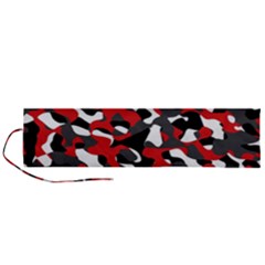 Black Red White Camouflage Pattern Roll Up Canvas Pencil Holder (l) by SpinnyChairDesigns