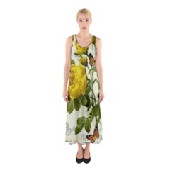 Yellow Roses Sleeveless Maxi Dress by ibelieveimages