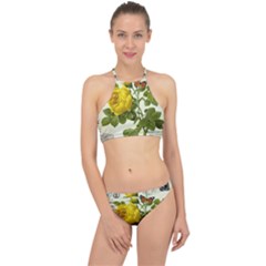 Yellow Roses Racer Front Bikini Set by ibelieveimages